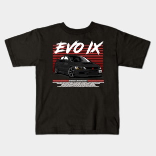 MITSUBISHI LANCER EVOLUTION IX - BLACK Kids T-Shirt